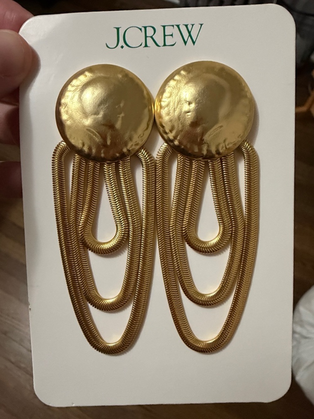 Jcrew gold statement earrings